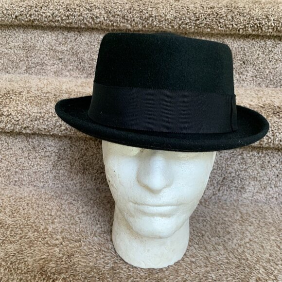 Bailey of Hollywood Darron Pork Pie Men's Black Wool Hat. - Picture 1 of 12